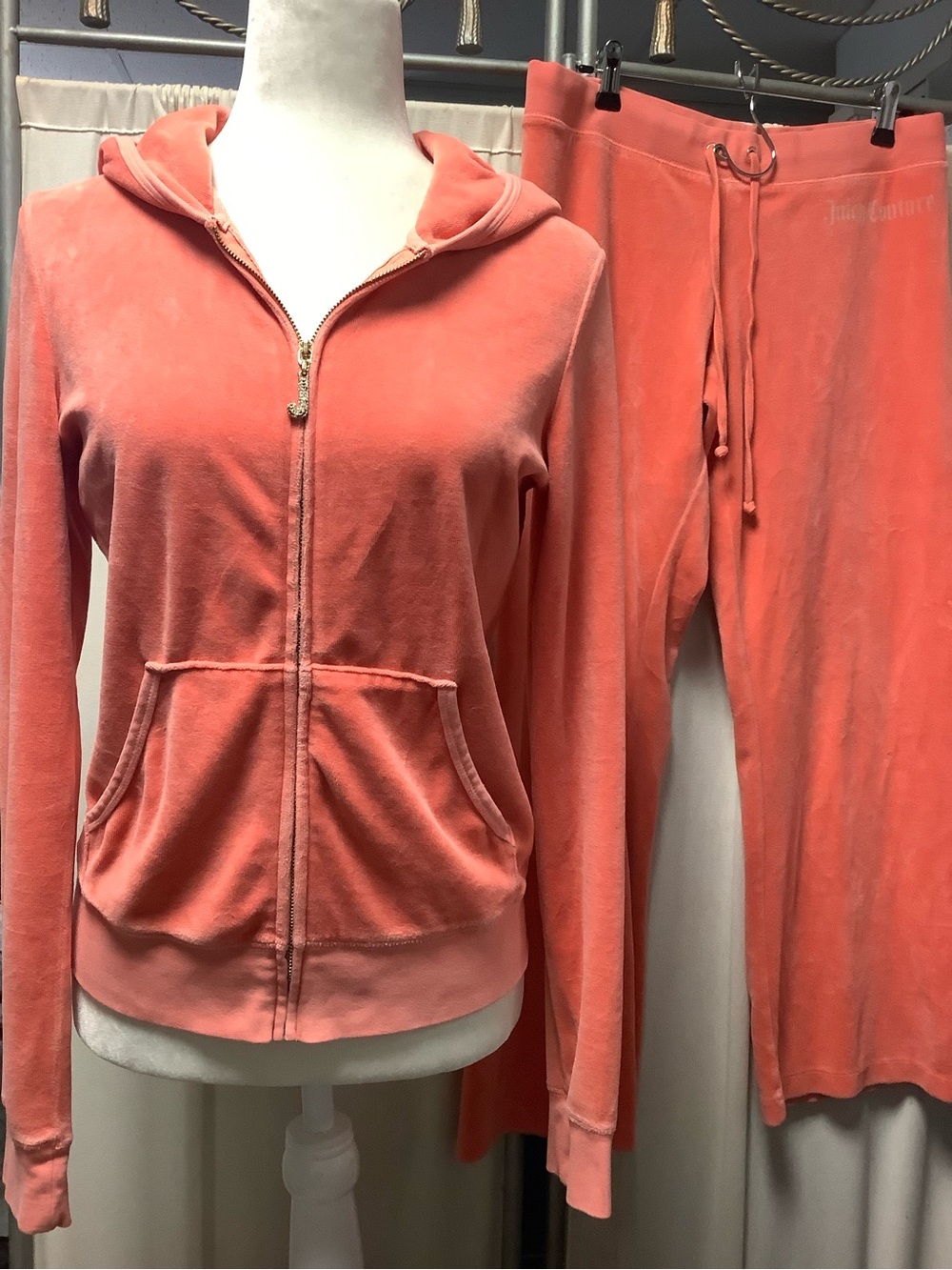 Juicy Couture Coral Velour Zip Hoodie & Pants